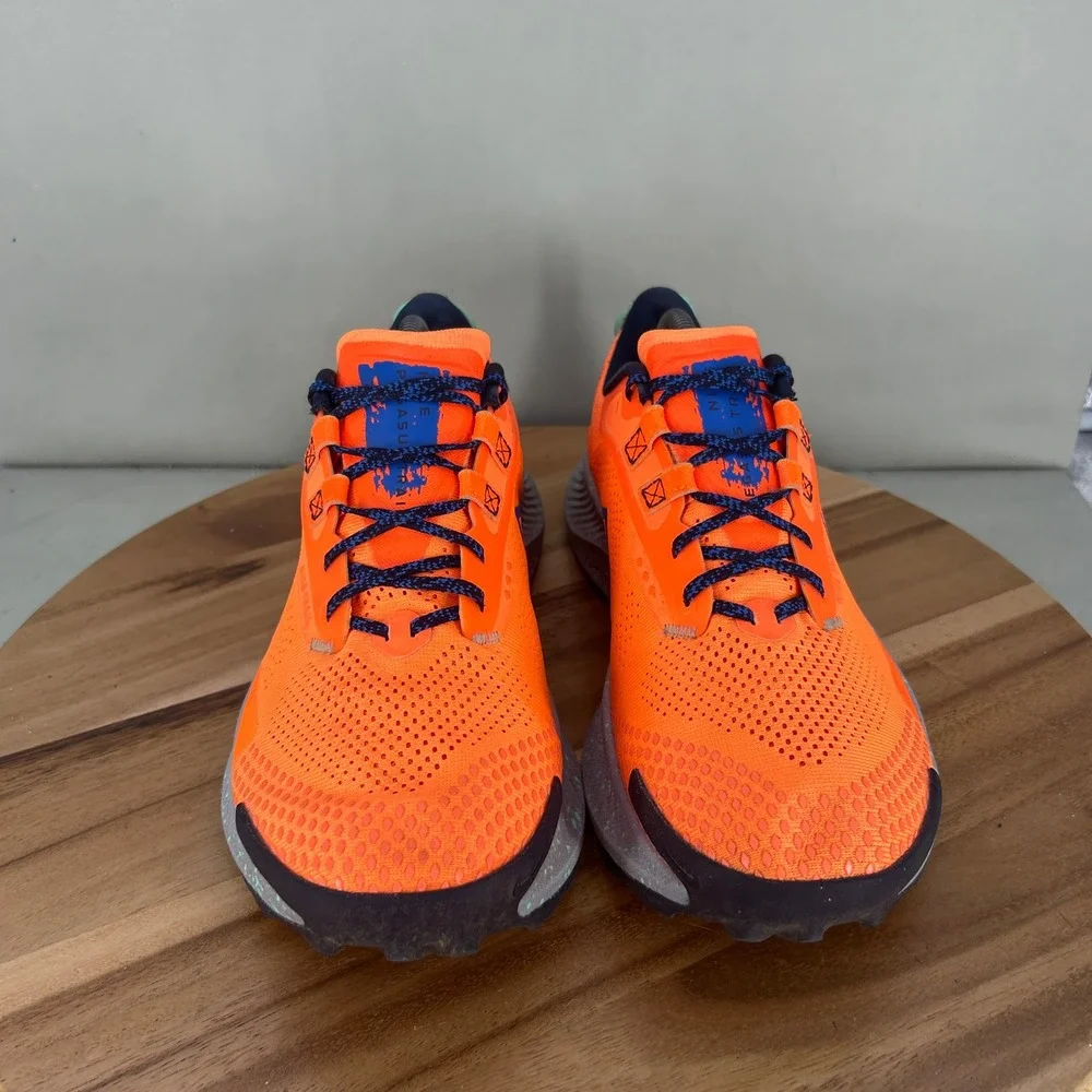 Nike Pegasus Trail 4 Orange Blue Mens Running Shoes DA8697-800 Size 10.5